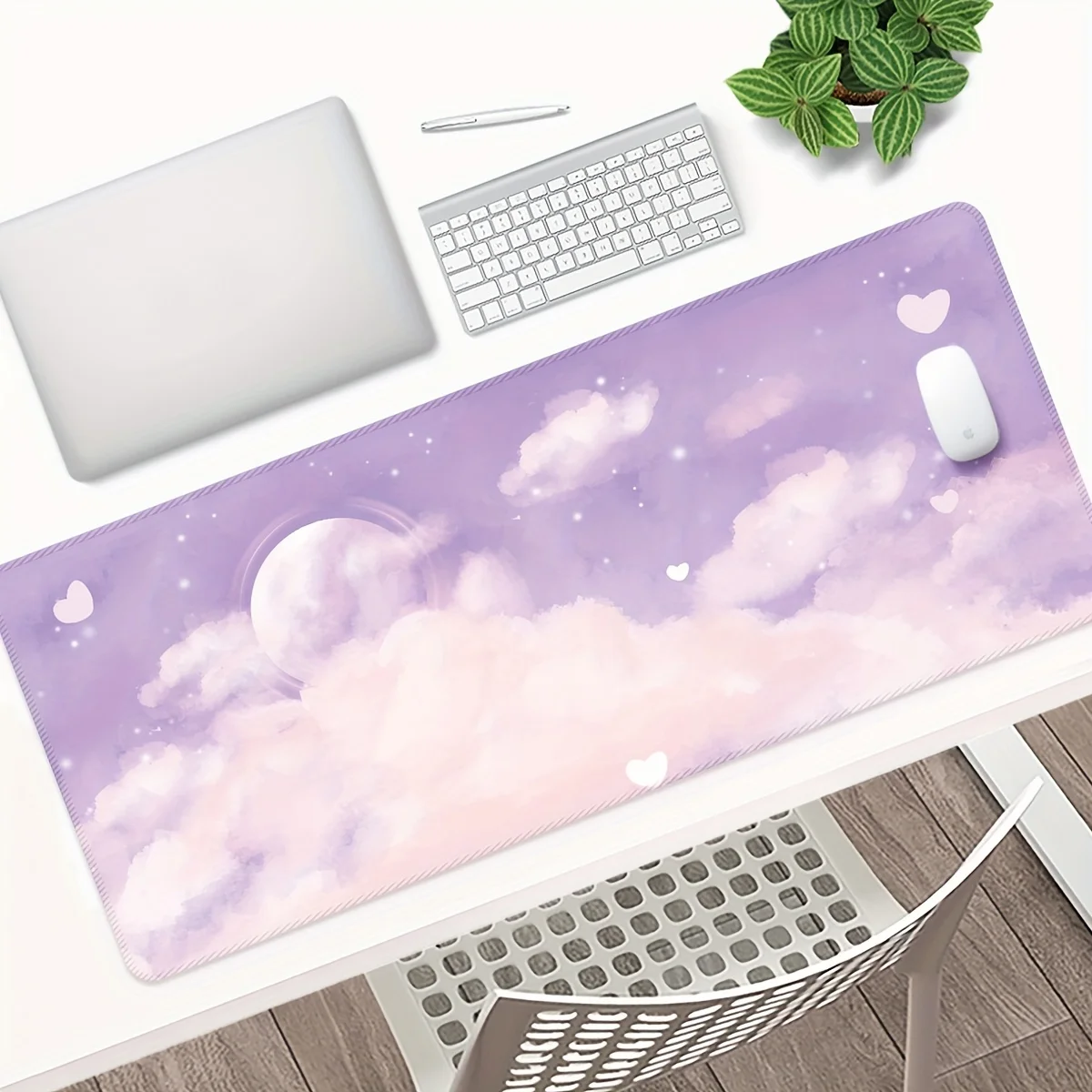 Purple Cloud Landscape Large Gaming Mouse Pad Laptop/Desktop Office Use Non-slip Mouse Pad Washable Rubber Material Mouse Pad Ul