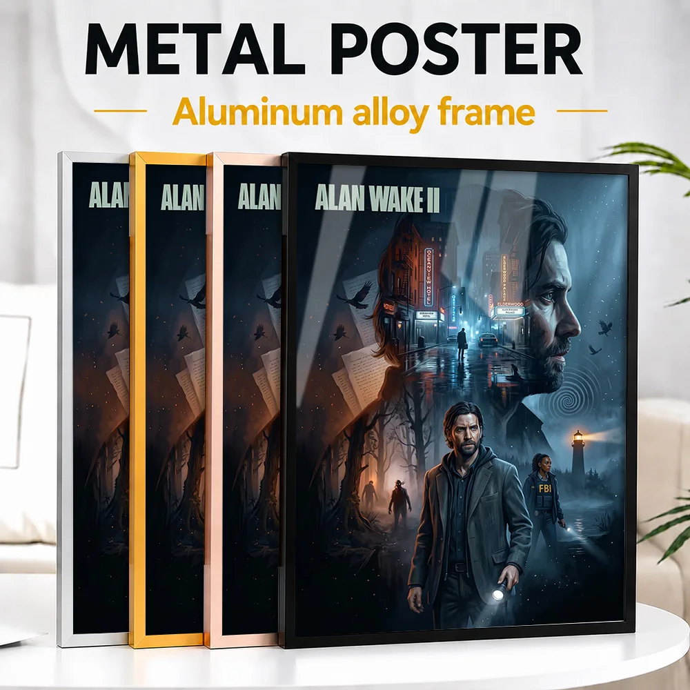Alan Wake 2 Game Framed Metal Poster Customized Painting Style Wall Art For Bedroom And Computer Room, Gaming Enthusiast Gift