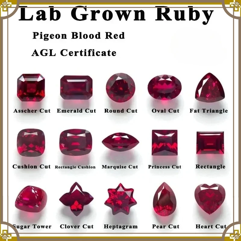

Высококачественный выращенный в лаборатории рубин цвета «голубиная кровь», свободный камень для изготовления ювелирных изделий, с возможностью выбора, с сертификатом AGL