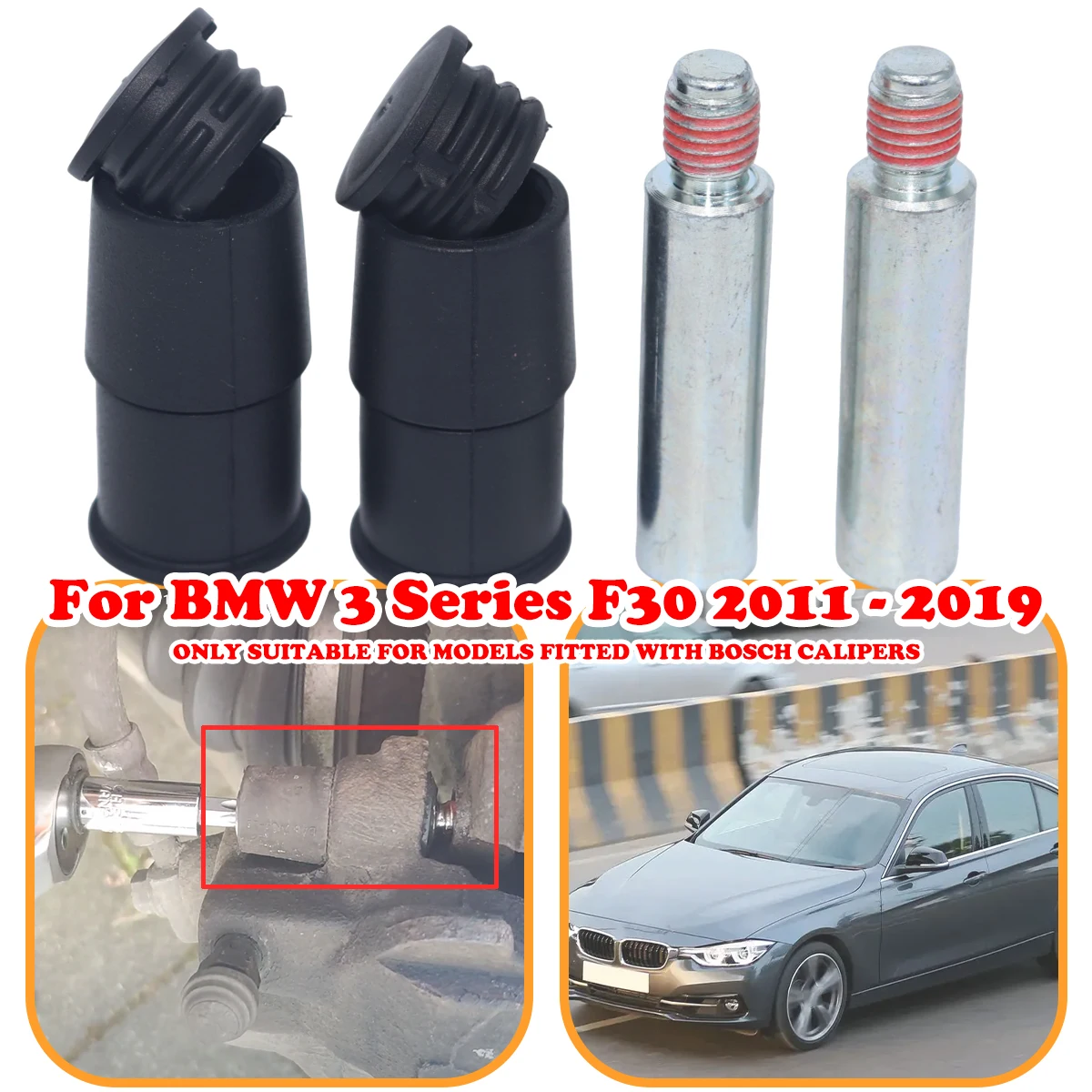 

Front Brake Caliper Slider Guide Pins Bolt Kit For BMW 3 Series F30 2011 - 2019 Left Right Disc Housing Bellows Sleeve Bushing