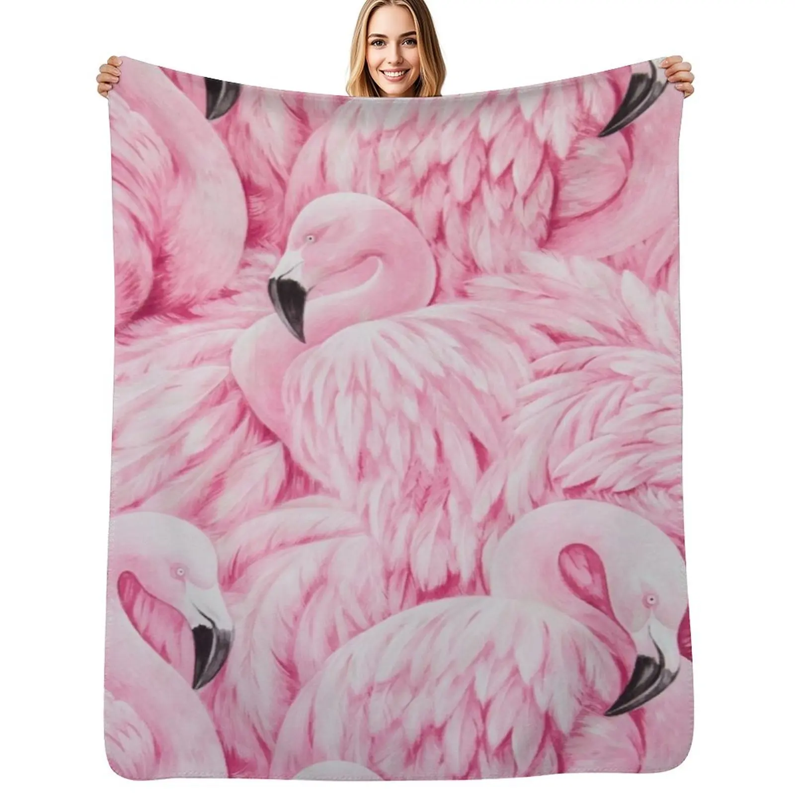 

New Flamingos Throw Blanket For Sofa Thin Multi-Purpose halloween Tourist Blanket