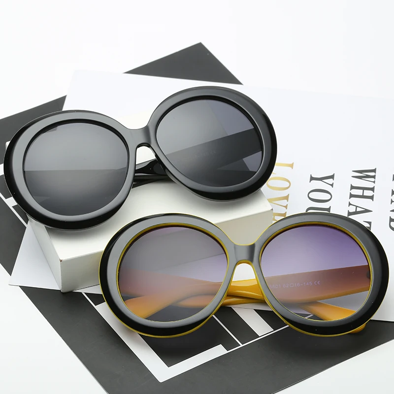 Wandern Vintage Übergroße Runde Anti Licht Gläser Frauen Braun Gradienten Gläser Weibliche Mode Marke Designer Spiegel Klar Shades