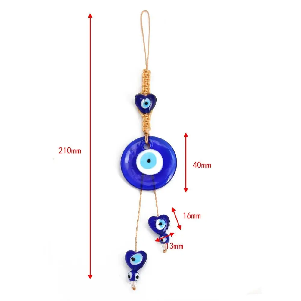 Braided Rope Wall Hanging Colorful Bead Liuli Demon Eye Pendant Car Hanger Decoration Home Wall Hanger Blue Eye Key Chain