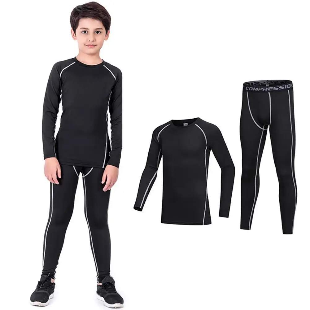 Abbigliamento sportivo per bambini intimo termico abbigliamento ad asciugatura rapida per bambini compressione da calcio abbigliamento sportivo per bambini abbigliamento da basket ragazzo Y7F0