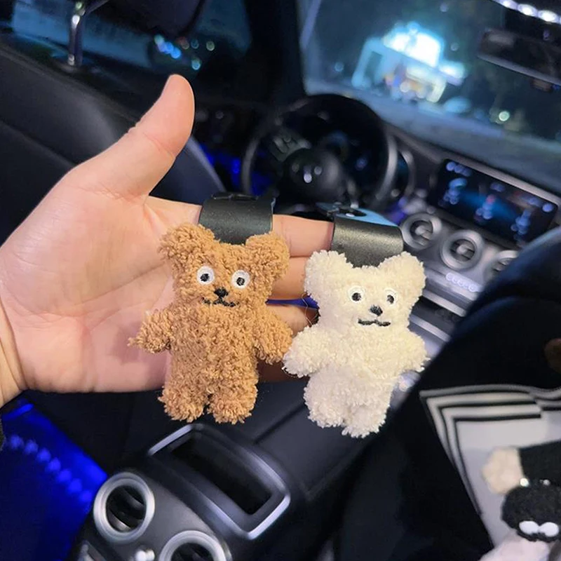 Creative Car Seat Back Organizer Finishing Storage Hooks Cute Plush Bear Doll Seat Hook Car Decoration Multifunction Hooks Gifts