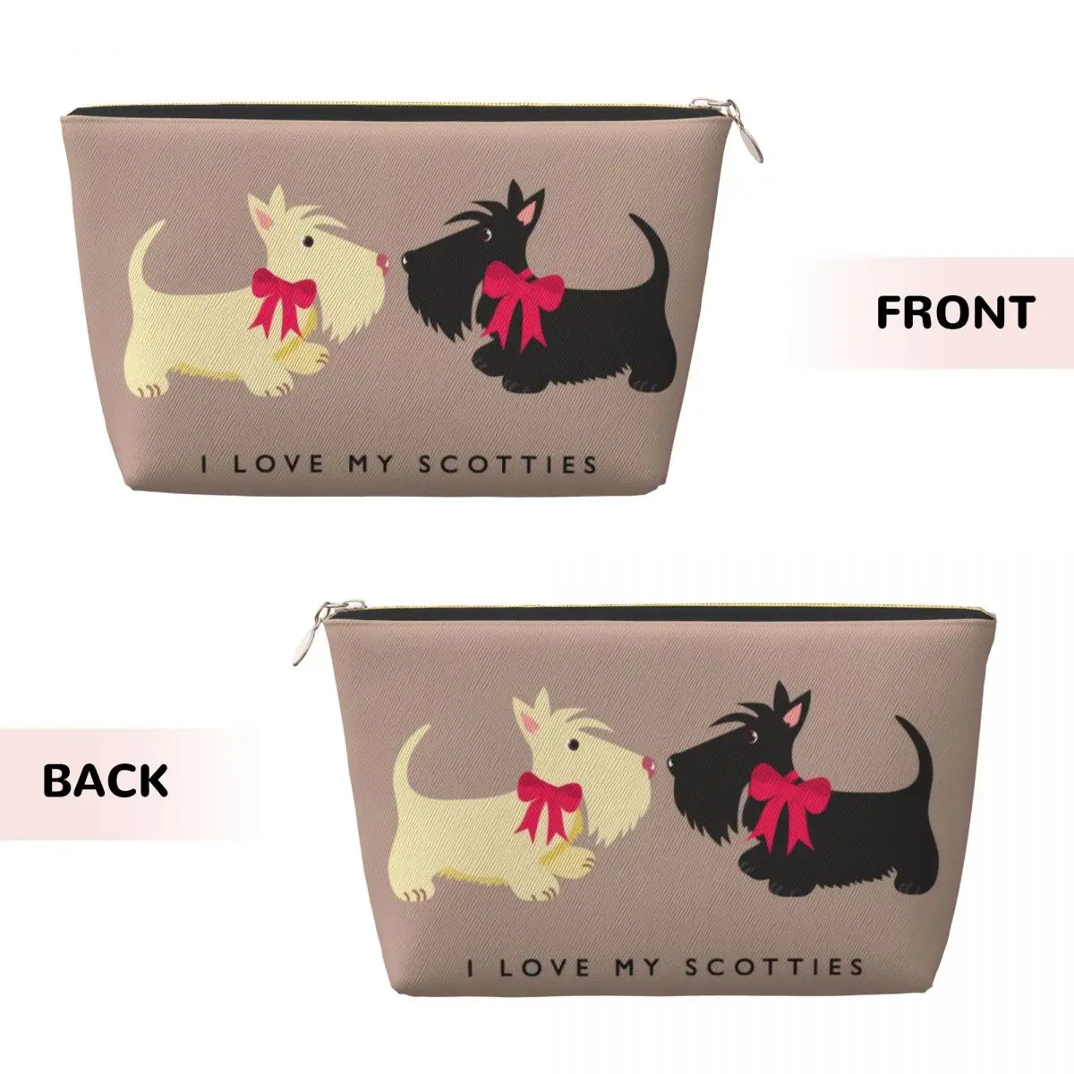 Custom I Love My Scotties Travel Toiletry Bag Women Scottish Terrier Dog Cosmetic Makeup Organizer Beauty Storage Dopp Kit