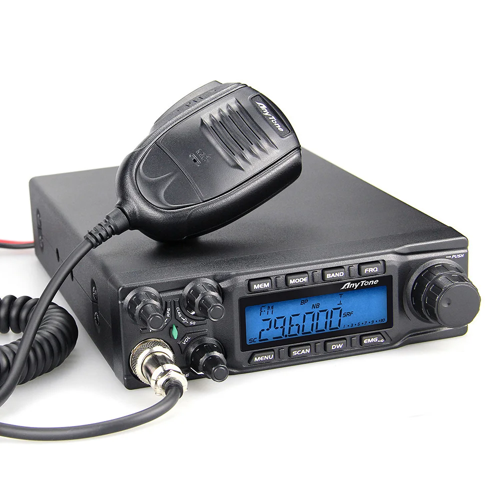 AnyTone AT-6666 60W wysokiej mocy CB Radio 25.615-30.105Mhz AM/FM/SSB 10 metrów daleki zasięg Radio mobilne AT6666 Radio samochodowe