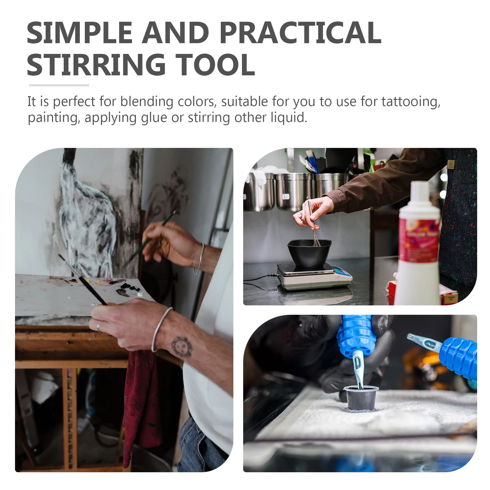 

60 шт. одноразовые палочки для перемешивания, полипропиленовые стержни для смешивания пигментов для татуировки, краски, клей, ремесленные проекты, смеситель пигментов для татуировки