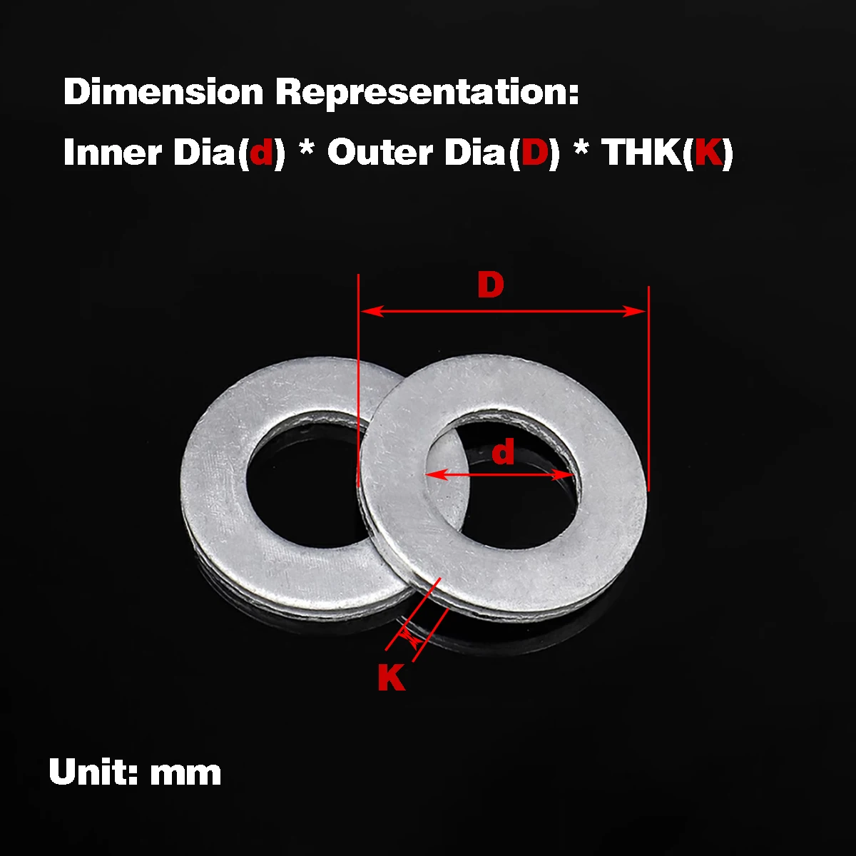 

Aluminum Alloy Thickened Flat Washer M3M4M5M6M8-M20