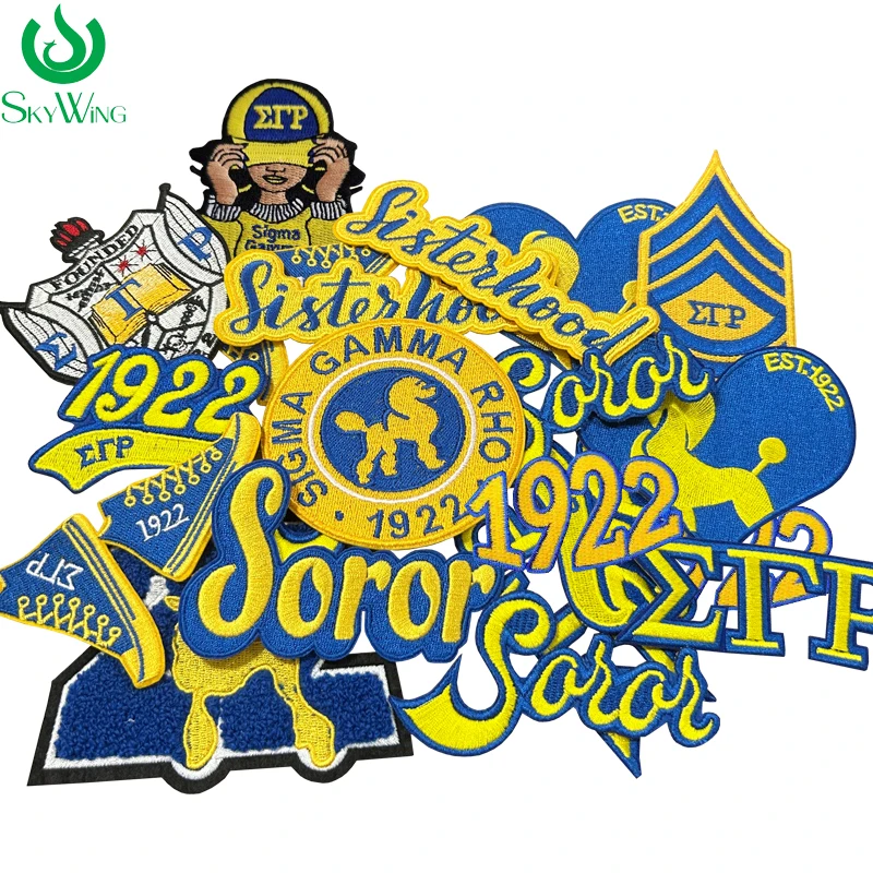 SGRho Series Iron on Sisterhood Poodle 1922 Sneakers Sigma Gamma Rho Sorority Embroidered Patch for Jacket