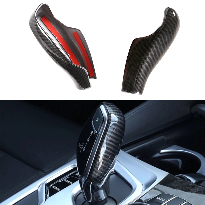 Carbon Fiber Car Gear Shift Knob Head Back Cover Trim RHD LHD  For BMW 5 7 Series 6 GT X3 X4 G30 G38 G11 G12 G01 G08 G02 18-22