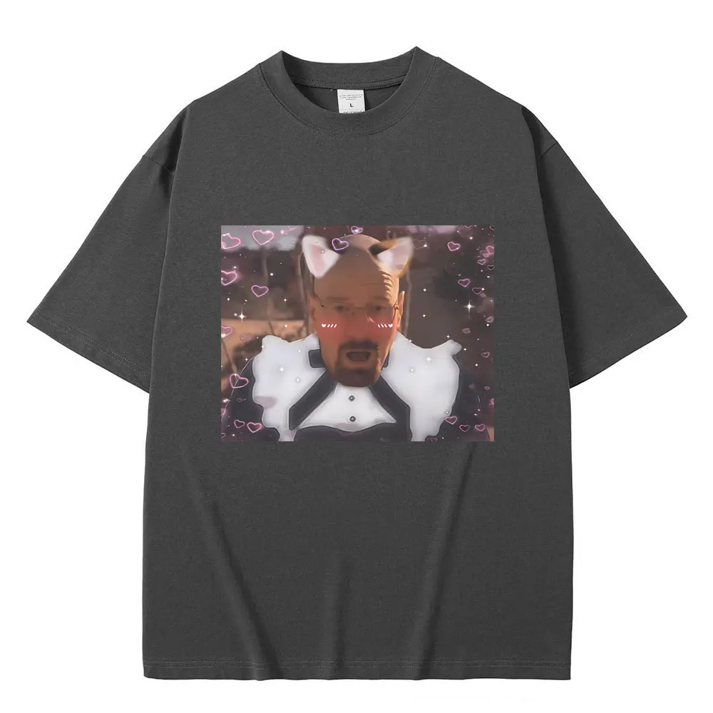 مضحك والتر الأبيض خادمة Uwu نمط تي شيرت كسر سيئة تي شيرت 2025 الصيف الرجال النساء موضة س الرقبة القطن تي شيرت ريترو