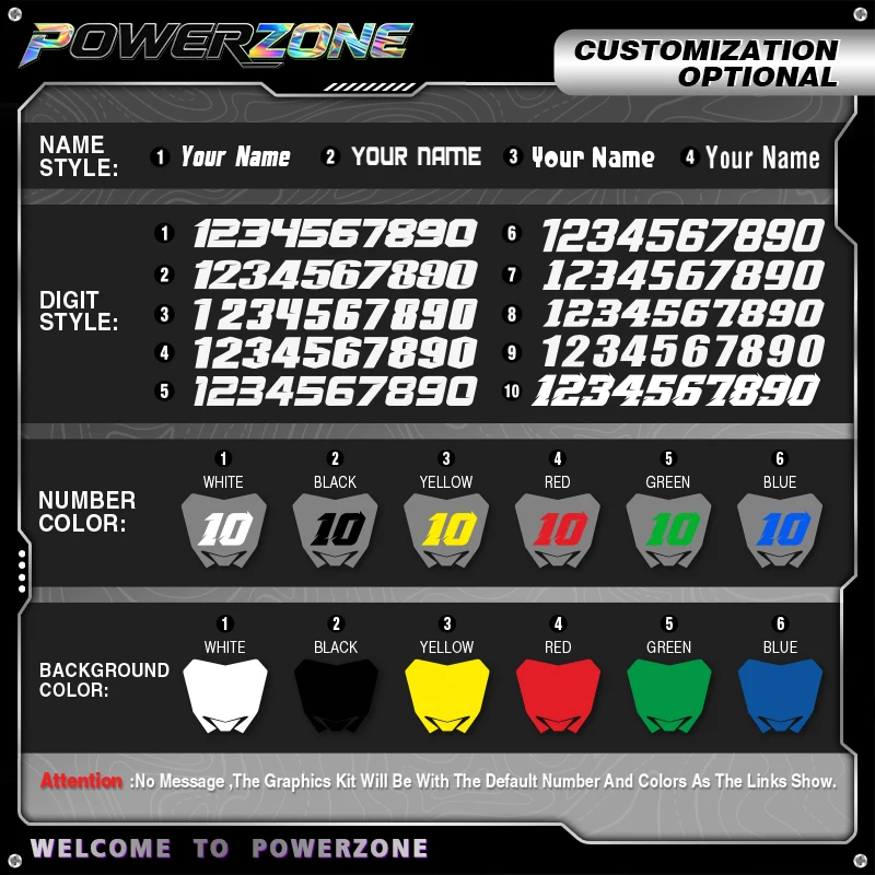 Powerzone Custom Motorcycle Graphics Decal Sticker Kit