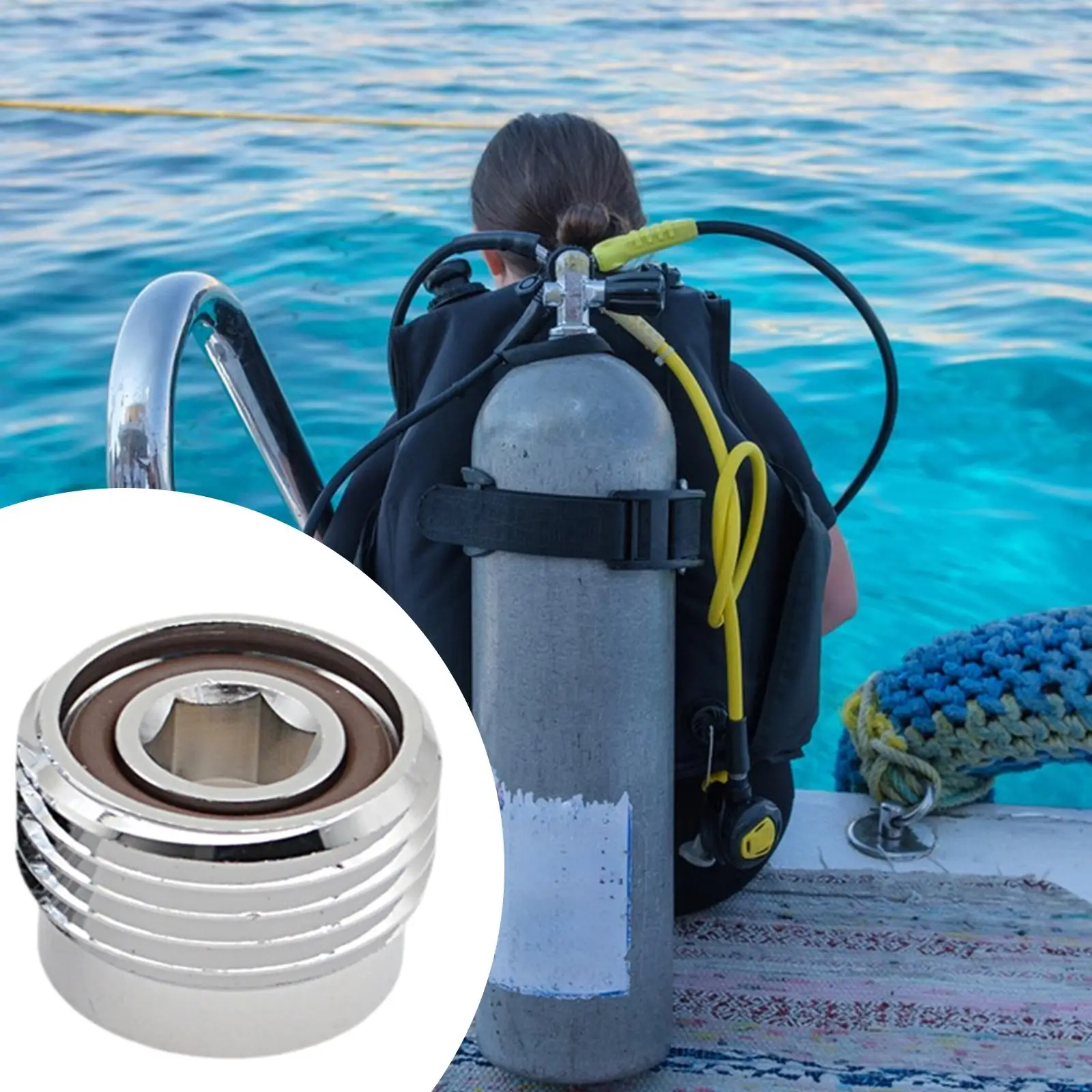 Scuba Diving Cylinder Adaptor Din to Yoke Conversion Regulator Supplies Heavy Duty Convertor Cylinder Accessories for Enthusiast view 4