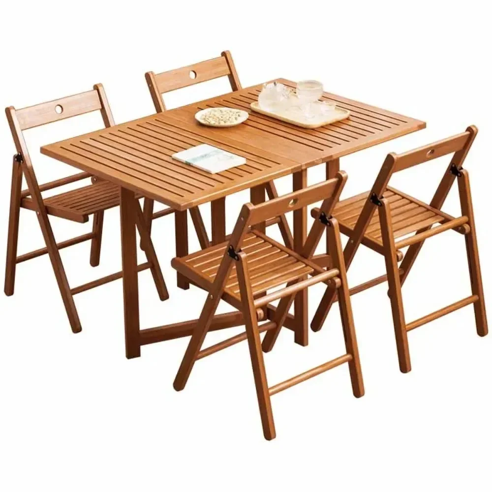 Mesa de comedor plegable portátil, mesa de comedor moderna y antigua de madera de lujo para sala de estar, mesa cuadrada portátil única, muebles para mesa de comedor