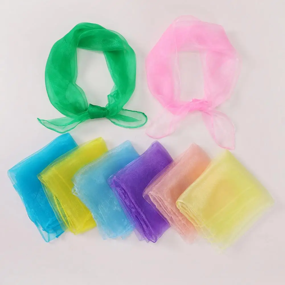 

60cm Silky Scarf Washable Bright Color Foldable Faux Silk Scarf Bags Wallets Gymnastics Scarves Towels For Outdoor DIY Accessory