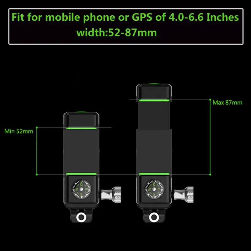 Bike Phone Mount, Bicycle & Motorcycle Handlebar Cell Phone Holder Universal with 360° Rotation for Phone 4.7" - 6.8" Cellphone - view 3