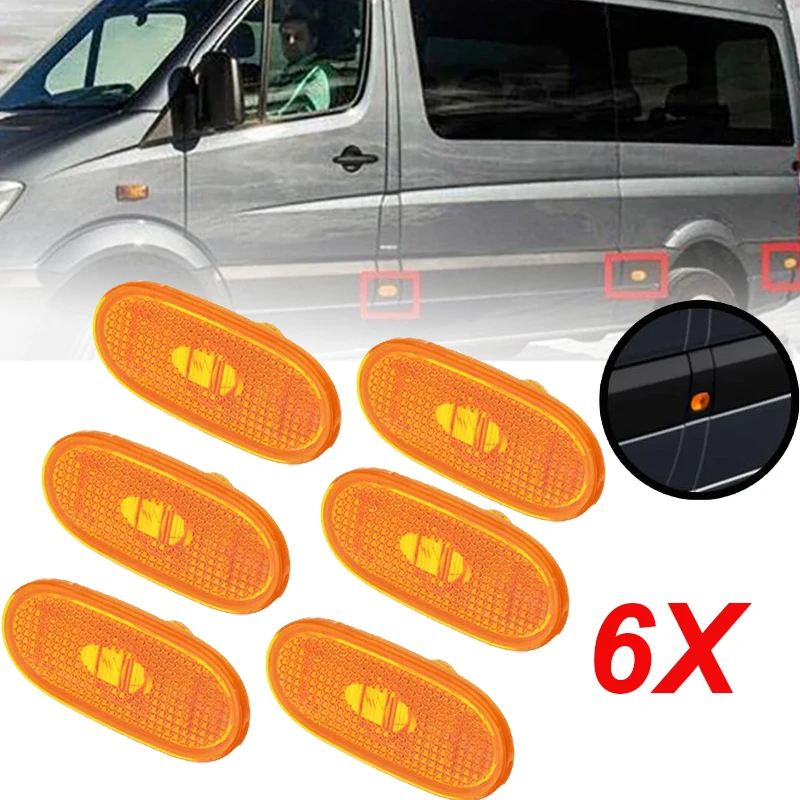 6X luces de posición lateral de coche para Mercedes-Benz Sprinter W906 2006-2018 A 0038202956   Luces de liquidación de señal de guardabarros lateral