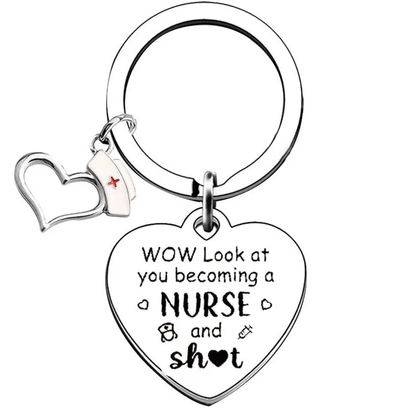 Heart shape Nurse Graduation Gift Keychain Pendant Small Gift For Nurse Small Souvenir