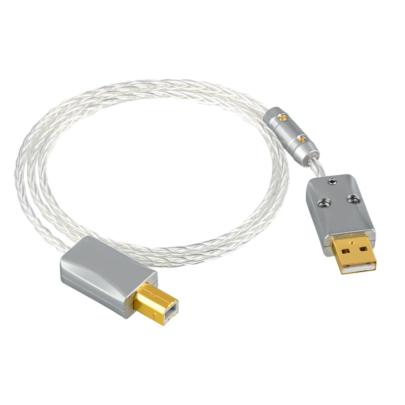 HIFI OCC Silver-plated Core Upgrade Hifi USB Cable A To B 2.0 Audio Cable for Decoder Computer