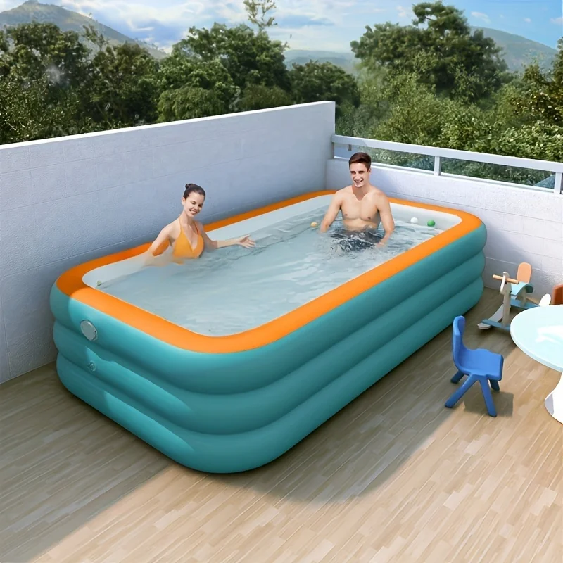 Easy-Setup Inflatable Swimming Pool for Family Fun - Durable Pvc,  Perfect for Backyard Water Parties