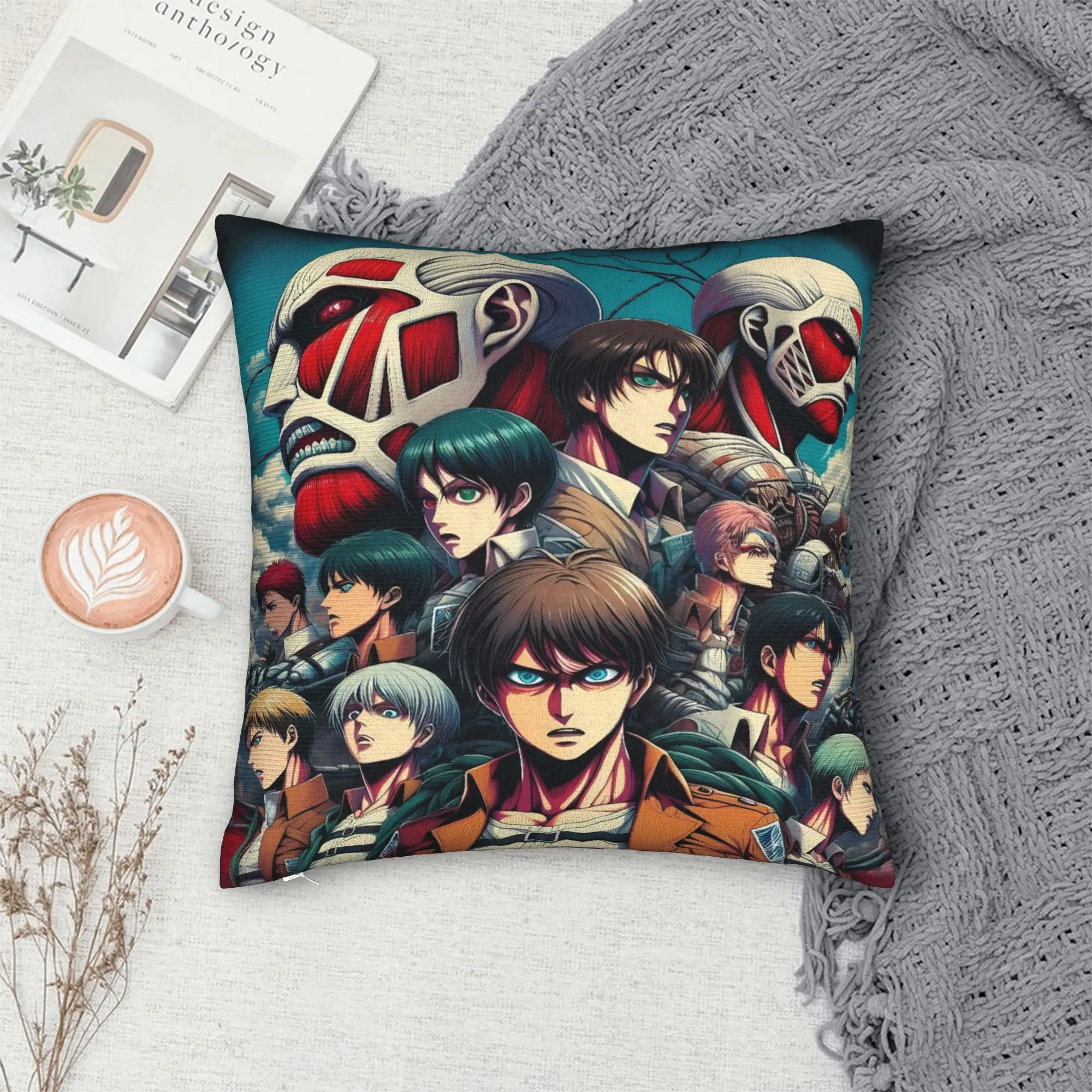 Attacks on Titans Pillow Case  Fashion Pillow Cover Comfy Pillowcases For Sofa Home Decoration