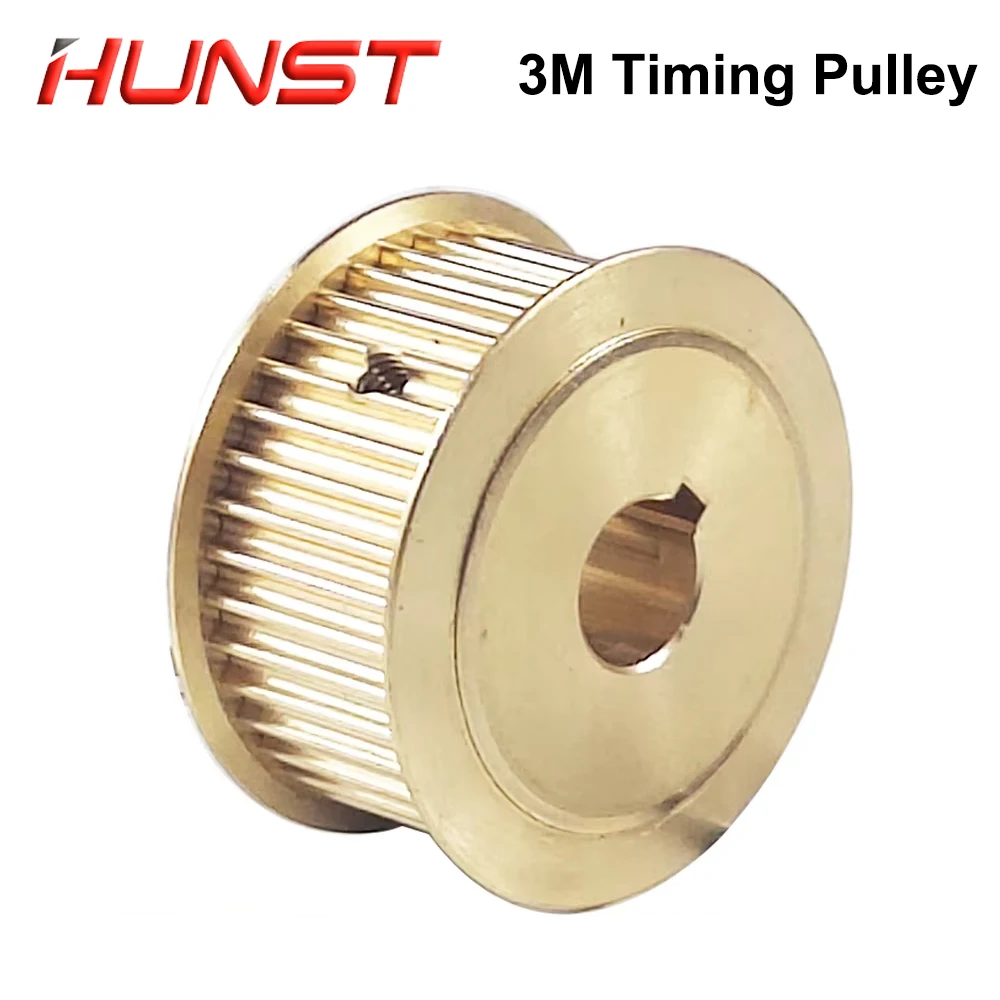 HUNST  Copper Synchronizing Gear,Timing Pulley HTD 3M  Pulley Synch  Motor Wheel for DIY CO2 Laser Engraving Cutting Machine