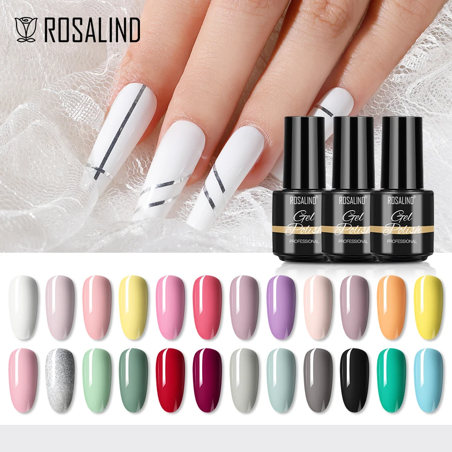 ROSALIND 5ml Gel Varnishes Nail Gel Polish Mini SLA Series 40 Colors Hybrid Varnish Semi Permanent Top Base Coat UV/LED