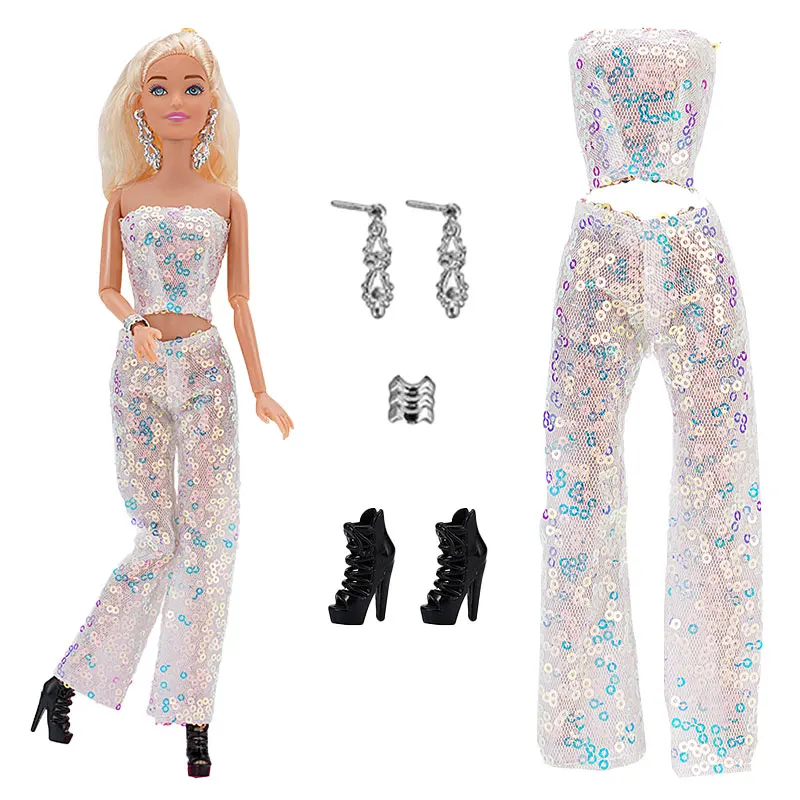 Barbie Doll Roupas para Meninas, Moda Outfit, Blusas, Casaco De Pelúcia, Acessórios, Brinquedos De Presente, 30cm