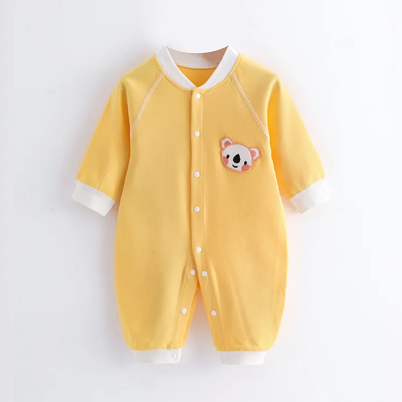 Newborn Baby Clothes with Boneless Buttons Baby Jumpsuit with Four Seasons Button Closure Jumpsuit In Spring and Autumn