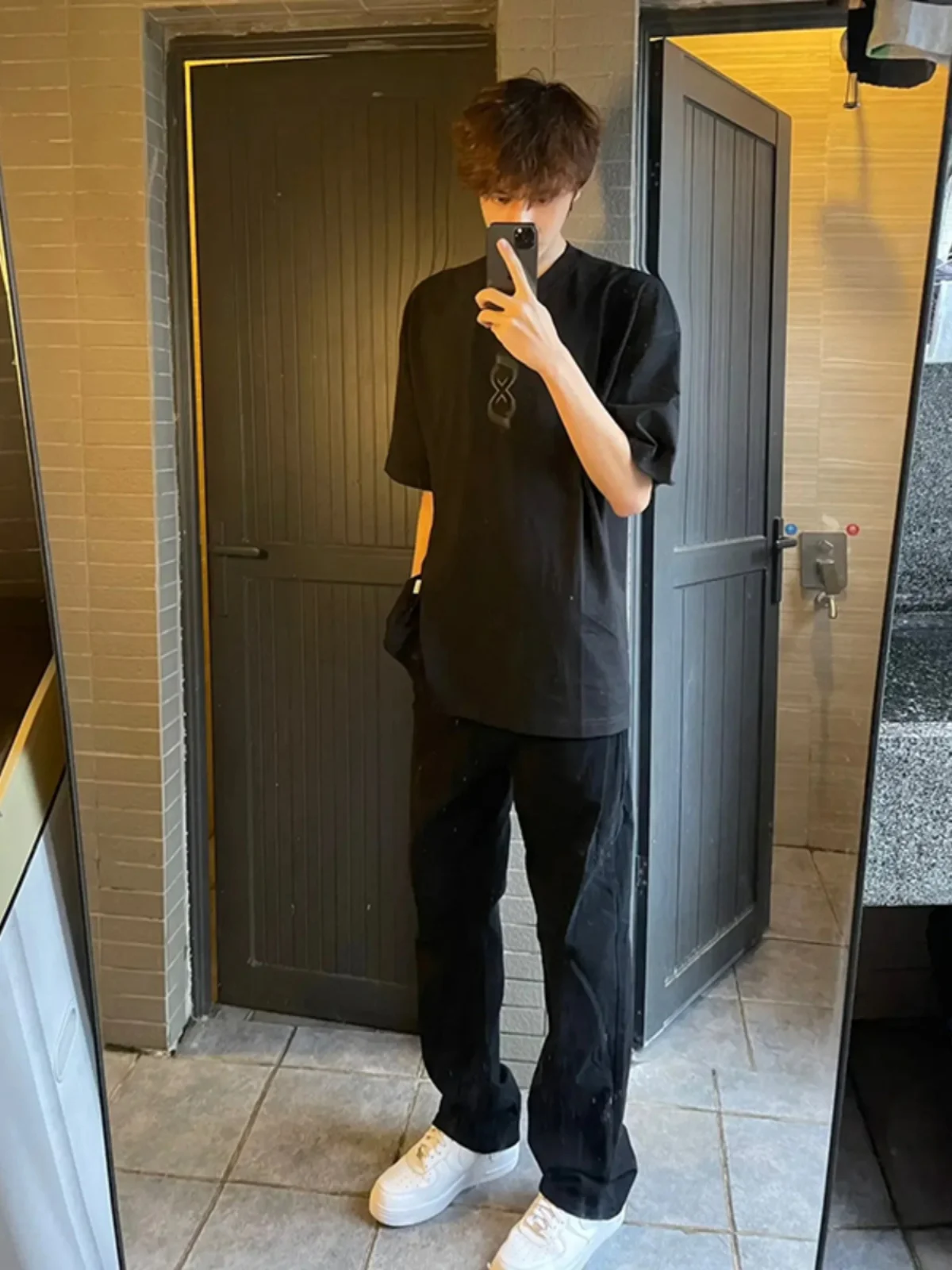 

Slim Straight Black Denim Jeans Trendy Cool Men's High Street Style Summer Wearable Youthful Fashion Cotton Polyester Blend