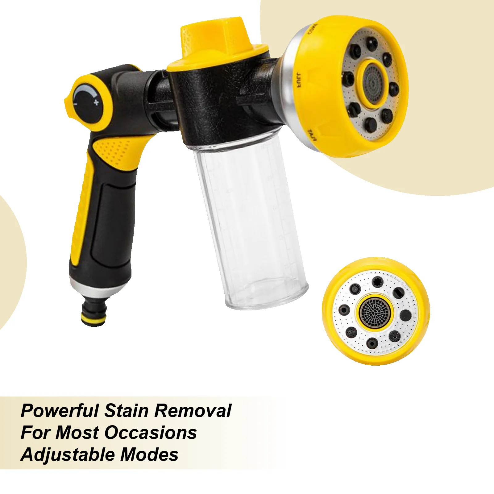 

Garden Hose Nozzle Heavy Duty Hose Sprayer With Soap Dispenser Bottle Adjustable Irrigation Tools For Plants Flowers Yard Lawn