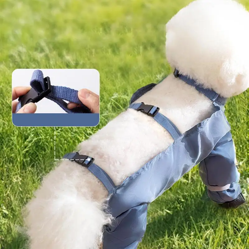 Waterproof Dog Boots With Suspenders Adjustable Anti-Fall Dog Pet Boots Dirty-Proof Pet Shoes For French Bulldog Poodle