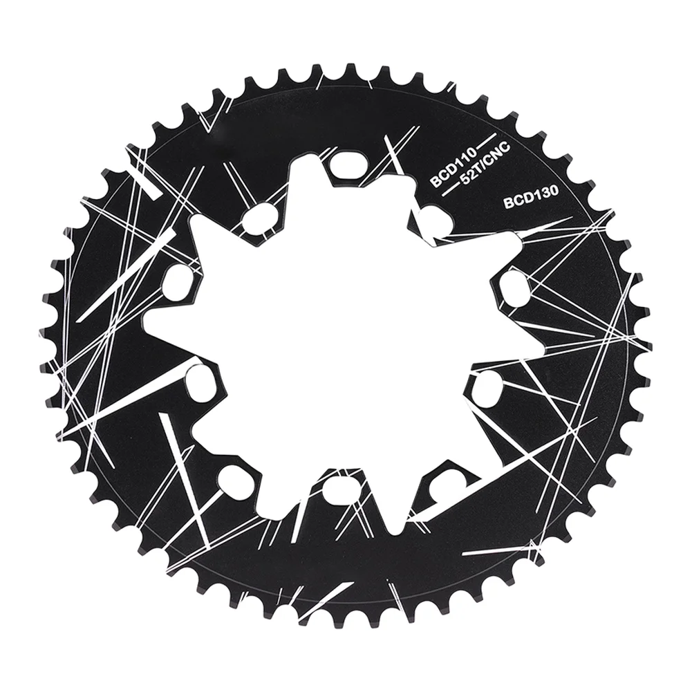 For Road Cycling Chainrings Made of Hardened Aluminum with Narrow-Wide Profile and Oval Design for 110BCD or 130BCD Use