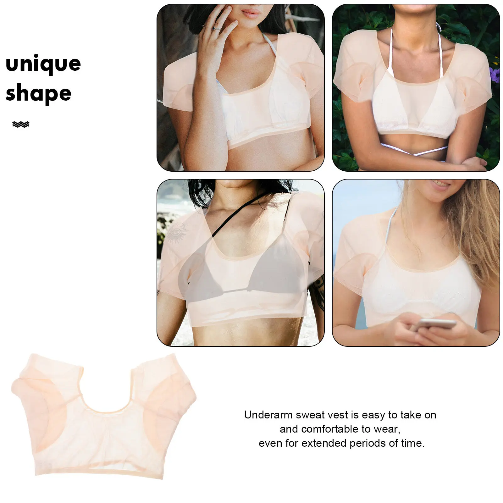 Net Mesh Sweat Absorbing Vest For Women Breathable Underarm Sweat Proof Undershirt Washable Reusable Thin Summer Vest