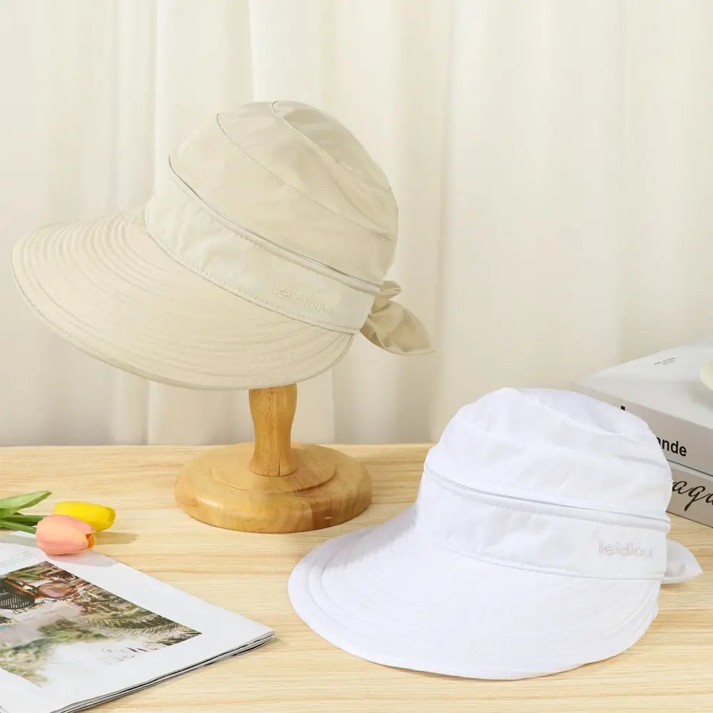 Women Summer Wide Brim Sun Hat Foldable Visor Ladies Fashion New Outdoor Cap Casual Anti-UV Beach Sun Hats