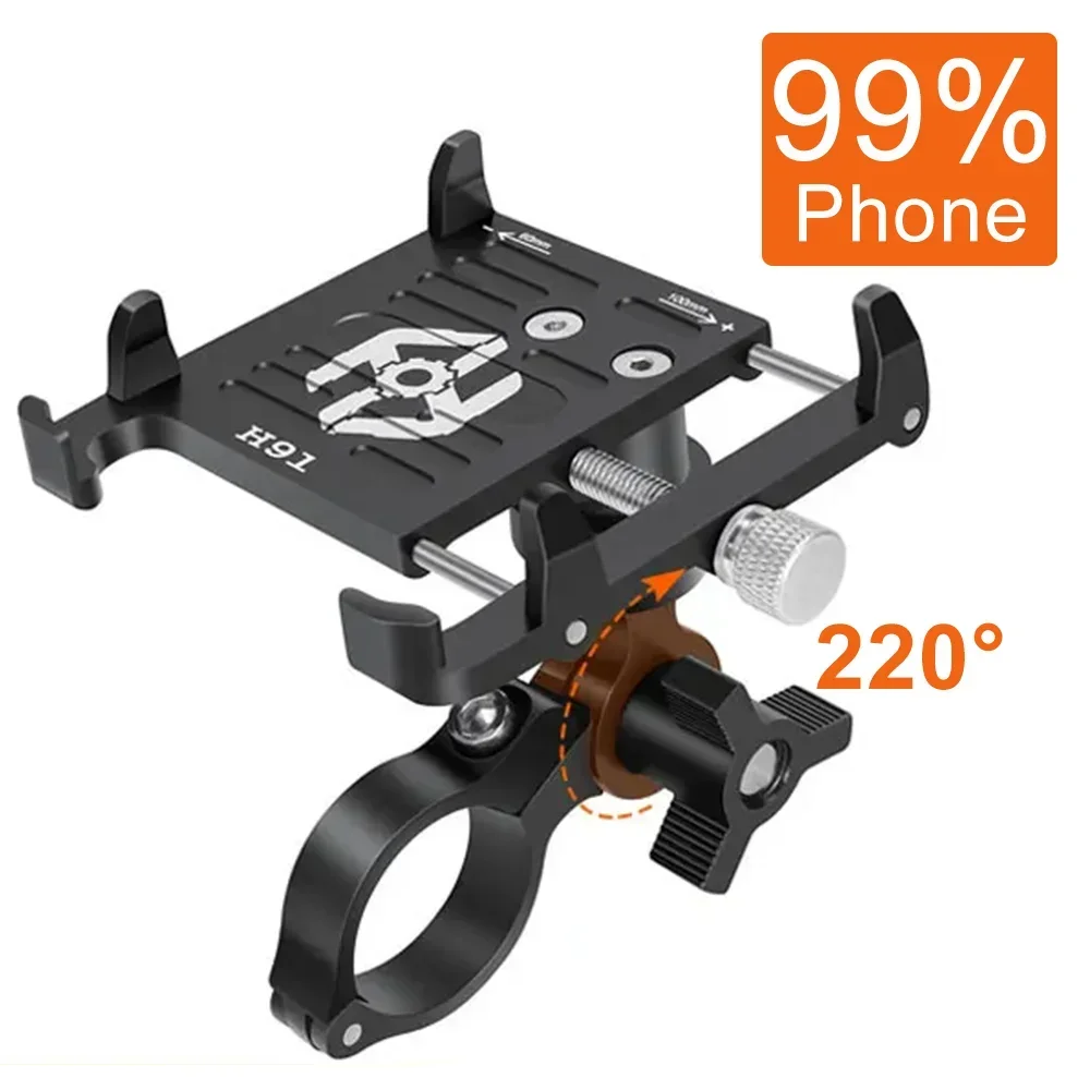 NEWBOLER Motorcycle Bike Phone Holder 360° Aluminum Alloy Cell Phone Stand For Bracket Rotatable Adjustable Anti-slip Cycling