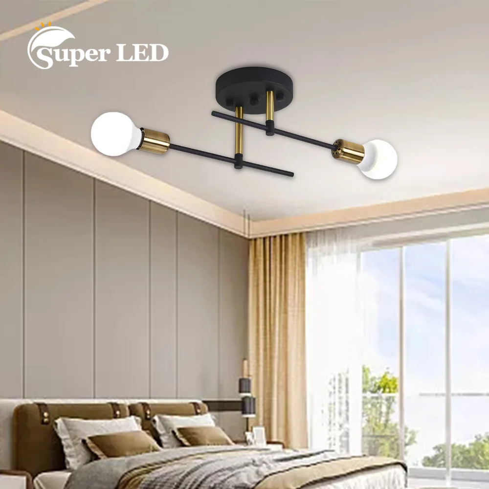 

2-head Ceiling Lights Bedroom Corridor Dome Light Contracted and Modern Study Absorb Minimalist Creative Iron Light Fixtures