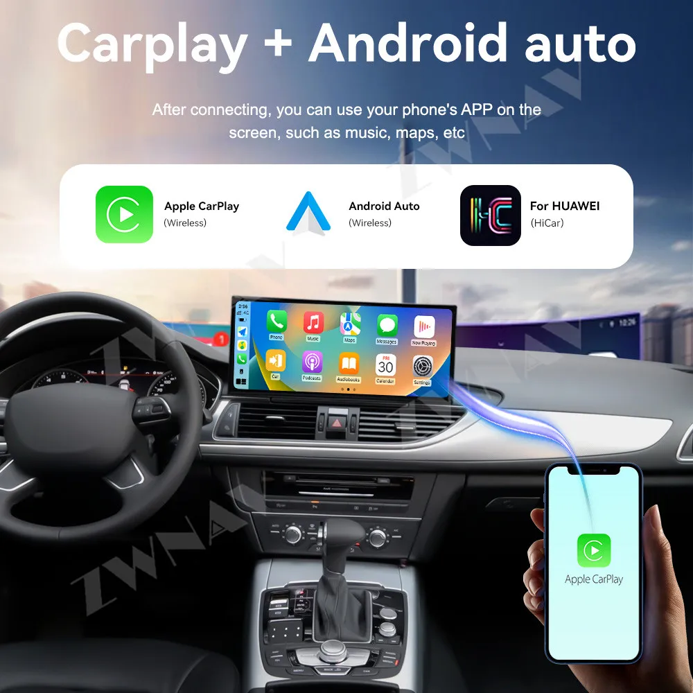 

15,8-дюймовый HD-экран для Audi A6 A7 2012-2015, автомобильный радиоприемник, стерео, GPS-навигация, автомобильный мультимедийный Carplay, Android 14, головное устройство