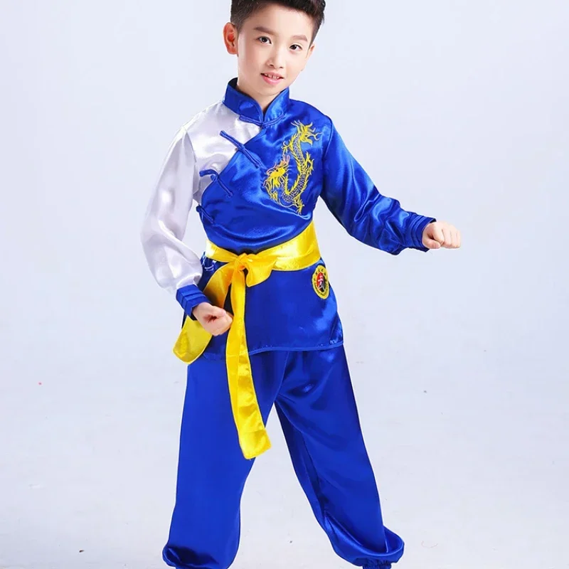 Kinder chinesische traditionelle Wushu Kleidung für Kinder Kampfkunst Uniform Kung Fu Anzug Mädchen Jungen Bühne Performance Kostüm Set