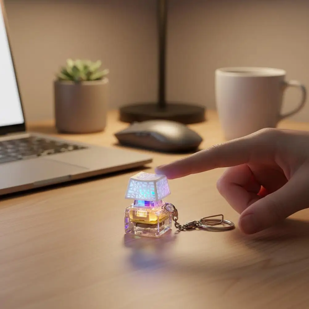 

Светящийся LED-брелок-кейкап для клавиатуры, антистресс-игрушка для пальцев, подвеска-антистресс, оригинальный подарок для взрослых и детей