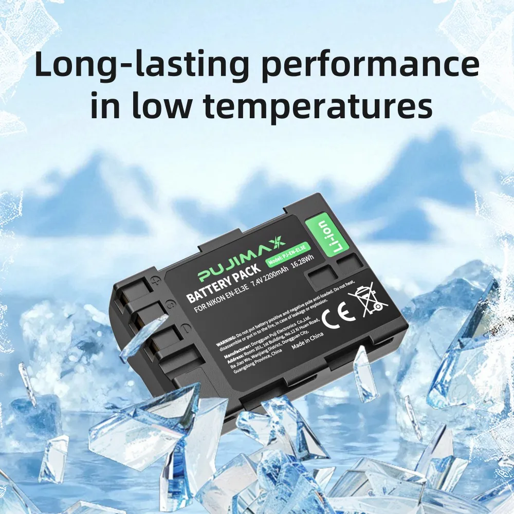 

PUJIMAX EN-EL3e EL3e EL3 EL3a 2200mAh Camera battery for Nikon EN EL3e, EL3, EL3a, Compatible with Nikon D700, D300s, D300