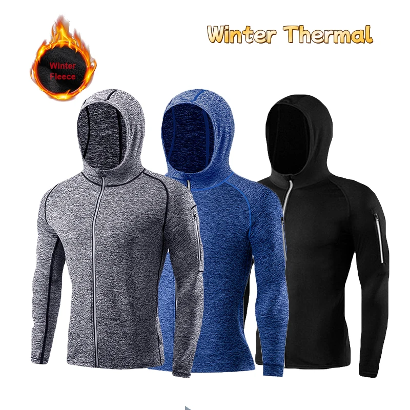 

2/3 Piece Men Running Jackets Bodybuilding Hoodies Winter Gym Sports Top Sweatshirt Training Fitness Equipment Outdoor Wear