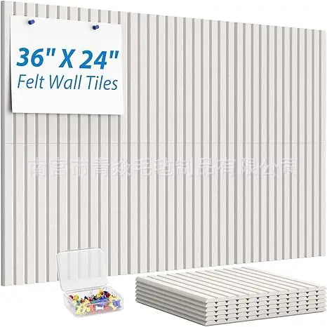 Panel de pared insonorizado autoadhesivo de fieltro de 30x30cm, 6 piezas, con rayas verticales cuadradas para el hogar, oficina, tablón de anuncios, habitación infantil, bricolaje