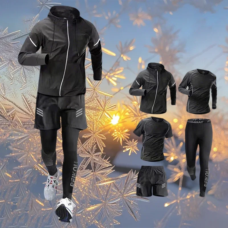 The new autumn and winter men's sportswear set is refreshing and quick-drying, with high-elasticity and soft fabric