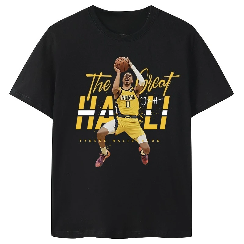 

Summer Men's and Women's Parent-child Basketball Short-sleeved Pacers and Wizards Haliburton Short-sleeved T-shirt Jerseys