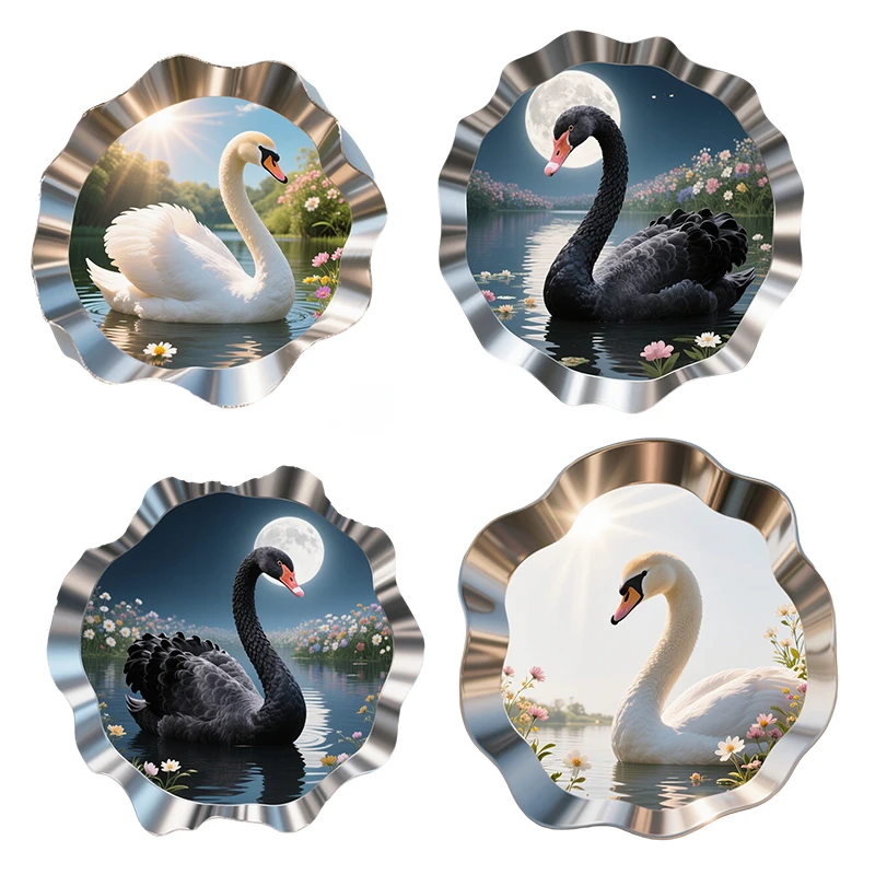 Three Ratels CAA38 Graceful Swan Broken hole wall stickers for home decoration Personalized car decals