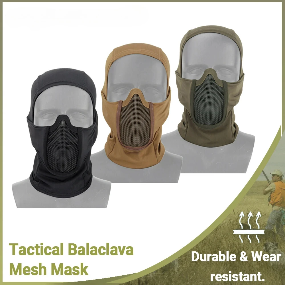 

Tactical Balaclava Mask Mouth Protection Half Face Mask Breathable Mesh Airsoft Headgear Low Profile Hunting Accessories