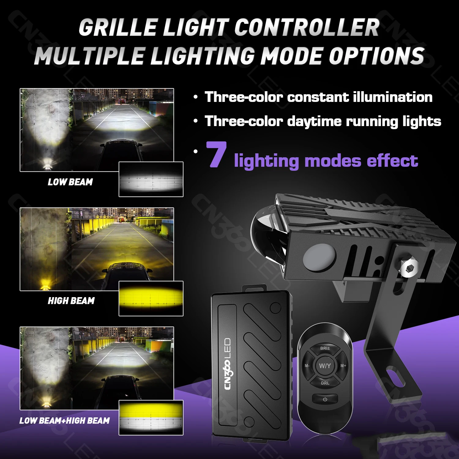 2 قطعة سيارة مصبغة مصباح ليد القرون سيارة الجبهة العلوي 50 واط دراجة نارية ATV UTV جهاز عرض صغير عدسة سيارة أضواء الضباب الطرق الوعرة 10 فولت-30 فولت #3