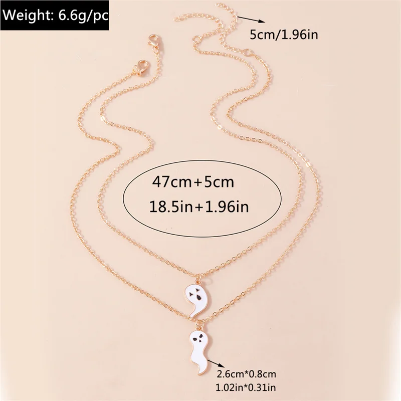 Aihua Nette Emaille Halloween Vampire Kreuz Sarg Freundschaft Paar Halsketten Für Frauen Männer BFF Beste Freundin Halsketten Schmuck – Detail 20